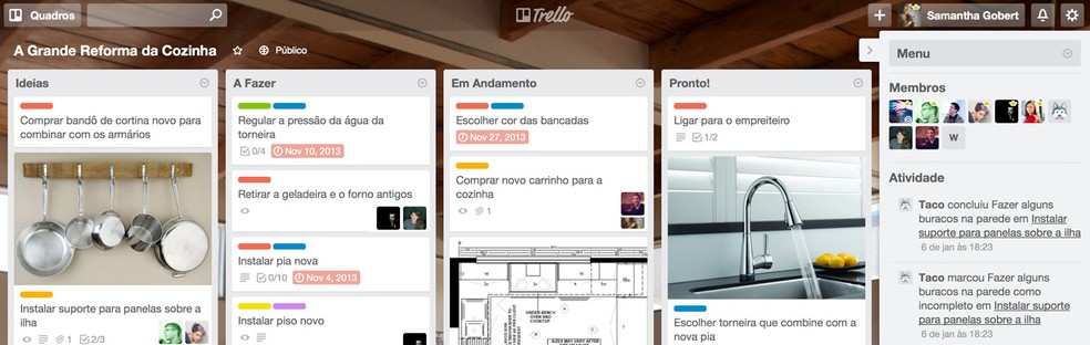 O Trello é um aplicativo web de gestão de projetos baseado na estrutura do Kanban e que foi desenvolvido pela empresa Fog Creek em 2011.